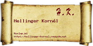 Hellinger Kornél névjegykártya