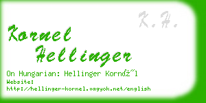 kornel hellinger business card